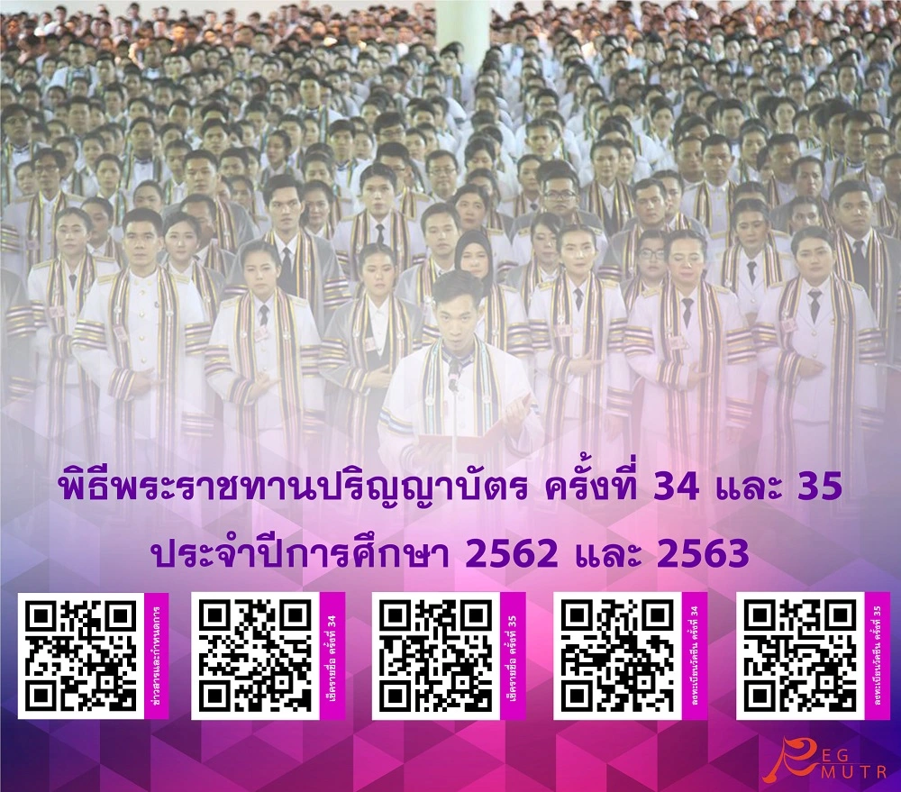 ประกาศแจ้งข่าวสารและกำหนดการต่าง ๆ พิธีพระราชทานปริญญาบัตร มหาวิทยาลัยเทคโนโลยีราชมงคลรัตนโกสินทร์  ขอให้บัณฑิตตรวจสอบรายชื่อของตนเอง และลงทะเบียนแบบสำรวจการได้รับวัคซีนป้องกันโควิค เพื่อเตรียมความพร้อมในพิธีพระราชทานปริญญาบัตร (บัณฑิตสามารถลงทะเบียนการได้รับวัคซีนโควิคได้ตั้งแต่วันนี้ถึง 21 มกราคม 2565)